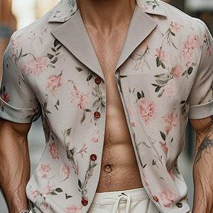 Leicht bedrucktes, modisches Kurzarmhemd für Herren