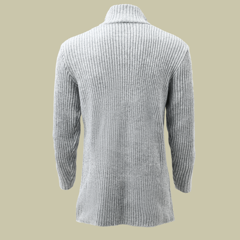 Men's Fashion Stand Collar Solid Striped Long Sleeve Mid-length Knit Cardigan