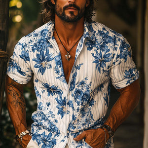 Men's Resort Floral Print Short Sleeve Shirt