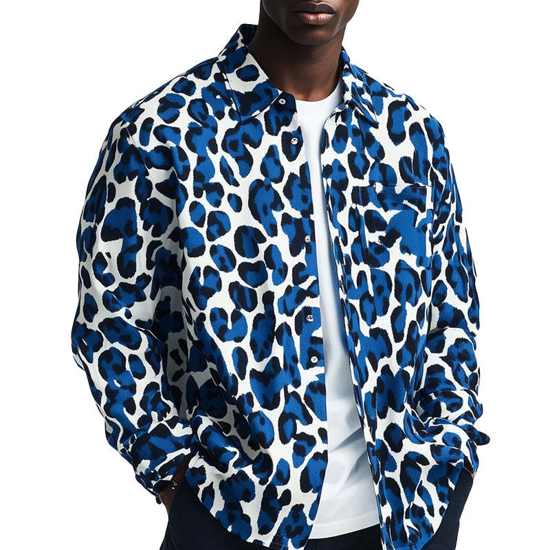 Men's Spring Retro Leopard Print Casual Sport Lightweight Jacket MTA0971D0P