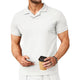 WAFFLE V-NECK POLO SHIRT WITH FLIP COLLAR, COOL AND CASUAL FASHION T-SHIRT