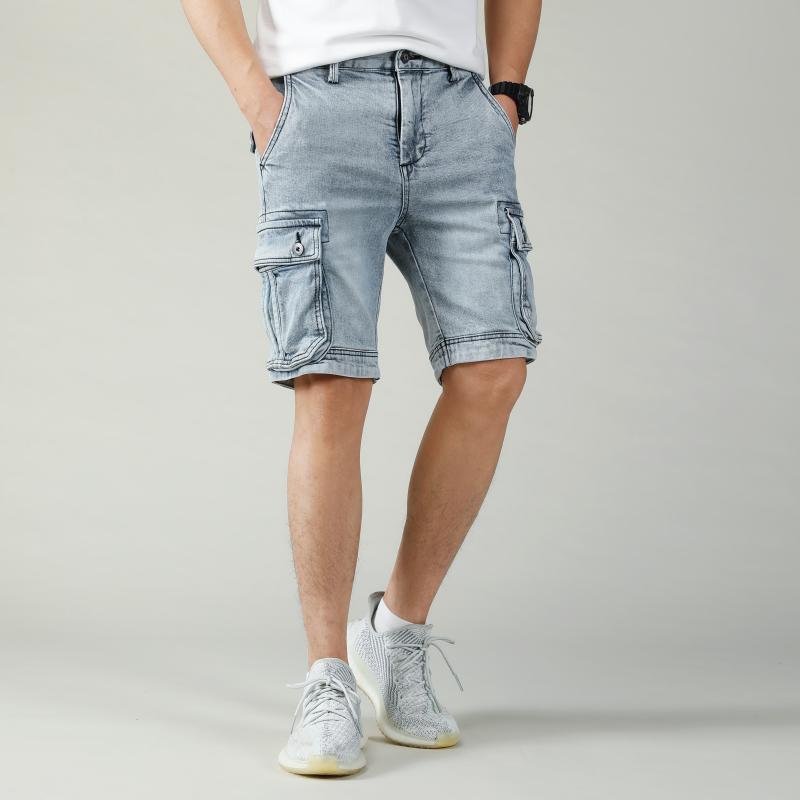 MEN'S DENIM CASUAL SHORTS, MID RISE STRAIGHT LEG WORKWEAR PANTS