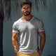 Men's Casual Cotton Round Neck Slim Fit Short Sleeve T-Shirt