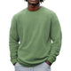 Men's Solid Color Waffle Round Neck Long Sleeve Sweatshirt