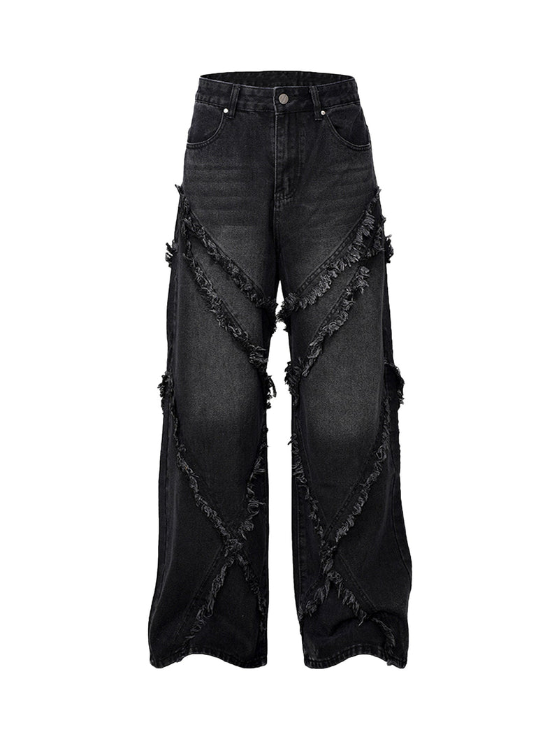 High Street Hip Hop Washed Distressed Jeans