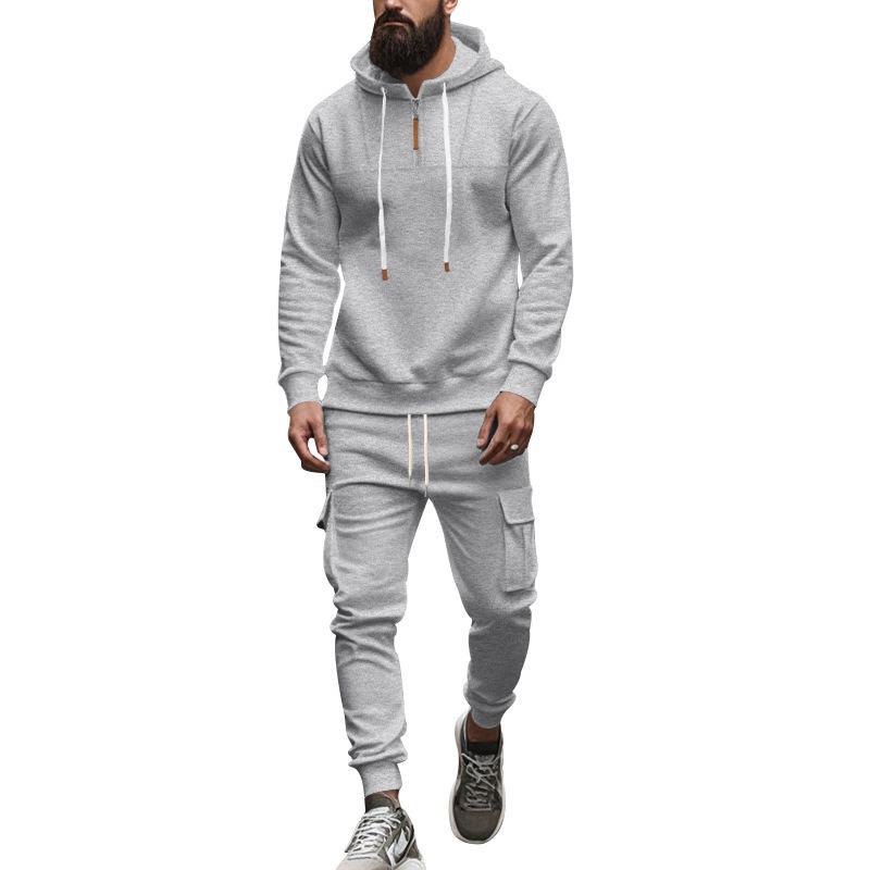 Men's Loose Sports Hooded Sweatshirt And Pants Set