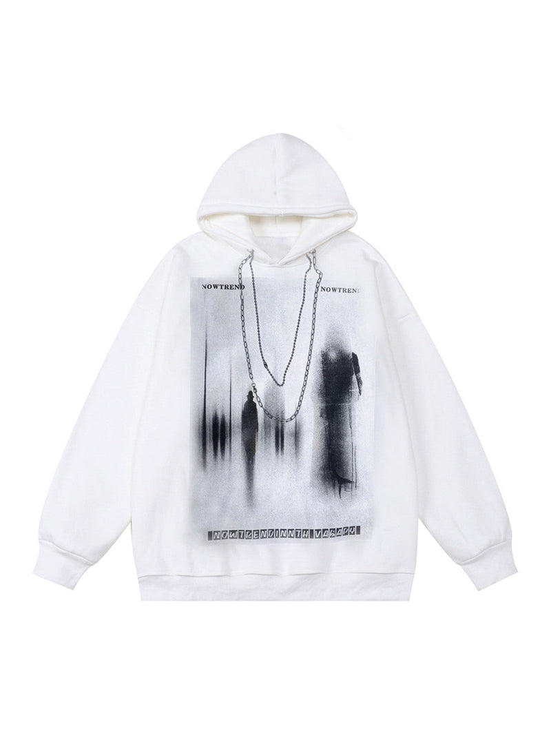 Blur Graphic Chain Hooded Sweatshirt