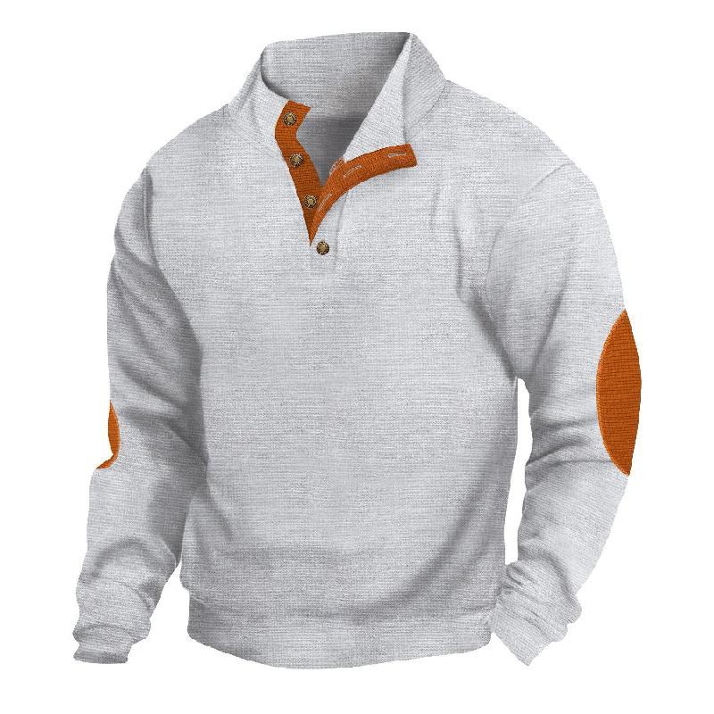 Men's Outdoor Casual Stand Collar Waffle Sweatshirt