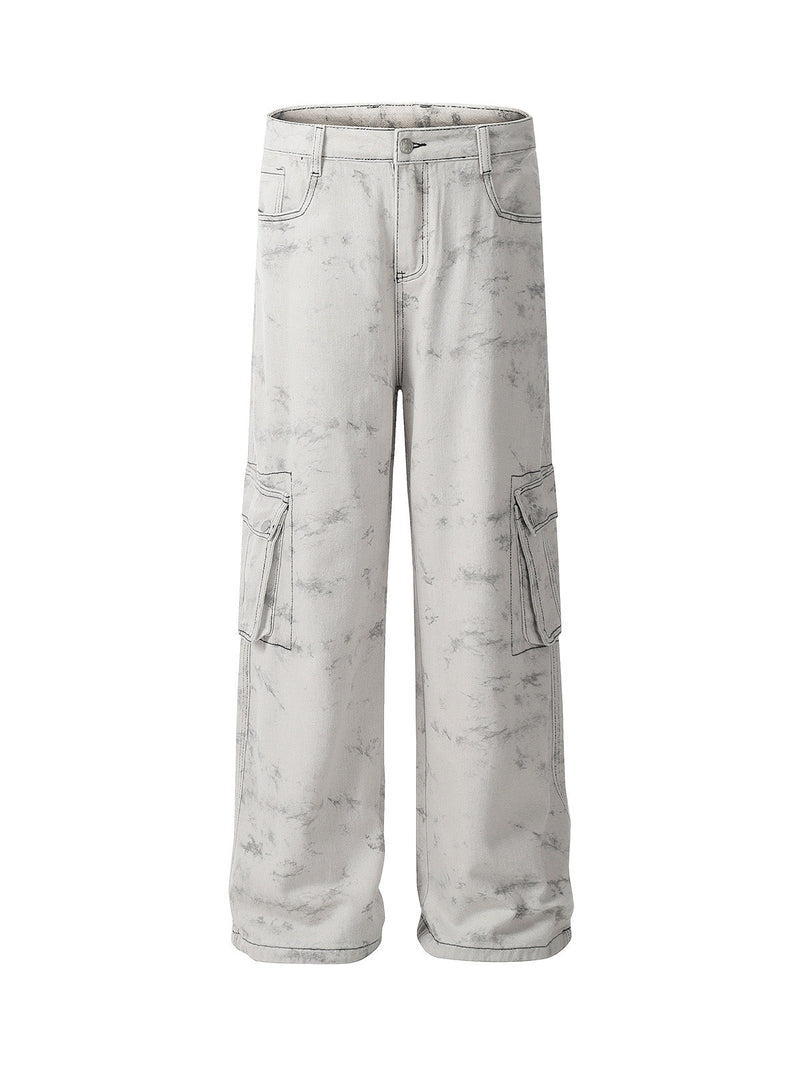 Workwear Multi-Pocket Tie-Dye Pants