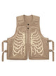 Skeleton Print Padded Cargo Vest