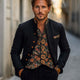 Men's Spring And Autumn Black Vintage Embroidered Stand Collar Jacket MTA2040C3U