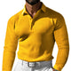Men's Casual Waffle Long Sleeve POLO Shirt MTA0702D4X