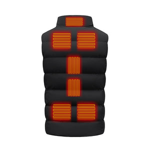 HEISSE WESTE, INTELLIGENTES DOPPELKONTROLLMODELL MIT NEUN ZONEN UND USB-LADEMODELL FÜR MÄNNER UND FRAUEN, WINTERJACKE AUS BAUMWOLLE MIT KONSTANTER TEMPERATUR, HEIZWESTE MIT DOPPELSCHALTER