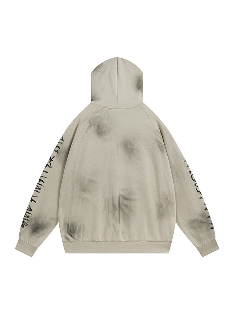 Wasteland Washed Patched Embroidered Hoodie Set