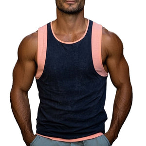Camiseta básica de verano para hombre, ajustada y a juego con el color, que no daña la piel