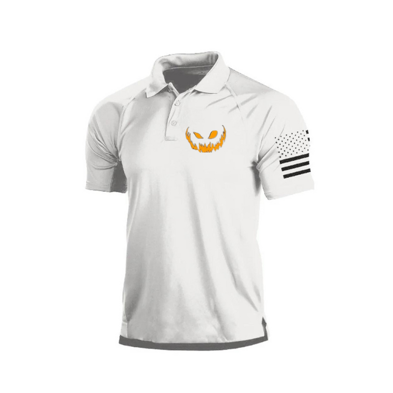 Men's Halloween Pumpkin Print polo