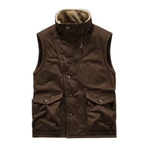 Men's Retro Casual Hunting Suits Plus Velvet Single Breasted Vest
