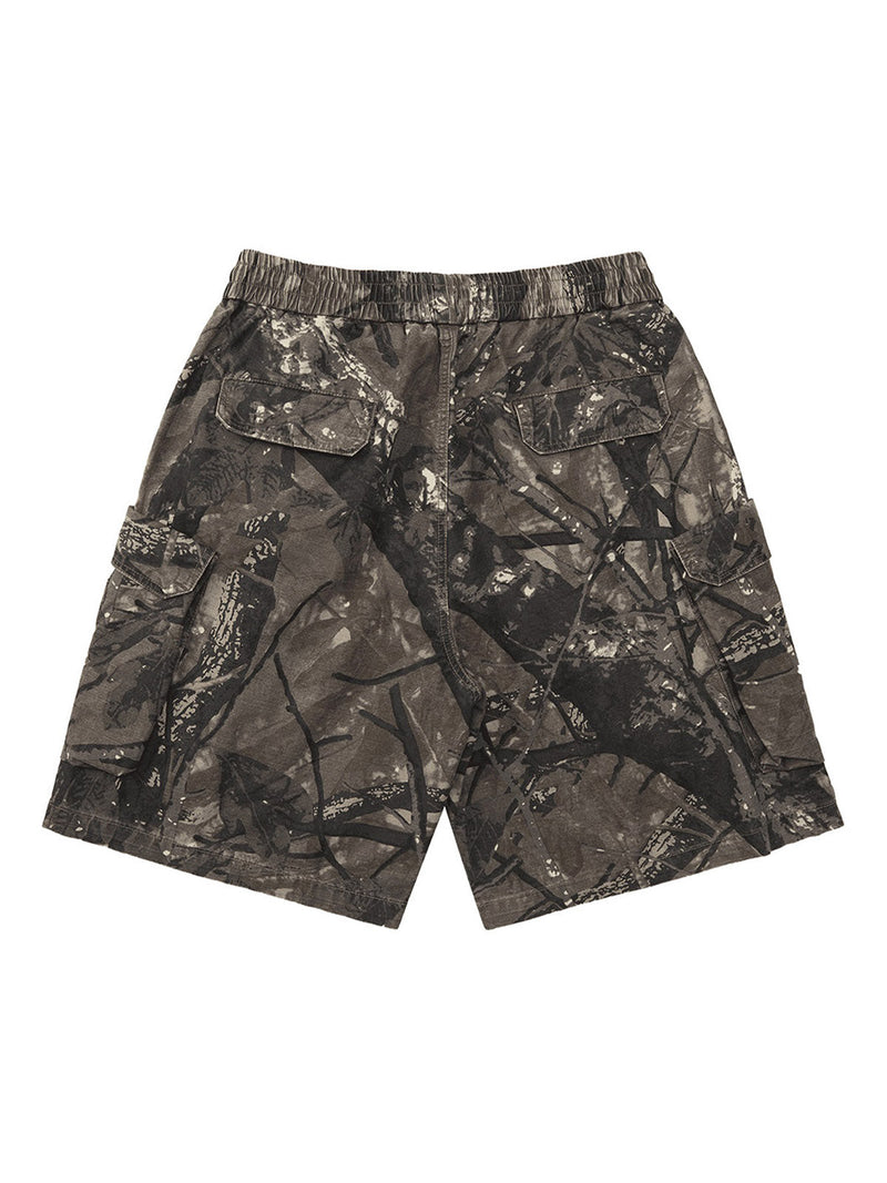 Fallen Leaf Camouflage Pocket Workwear Shorts