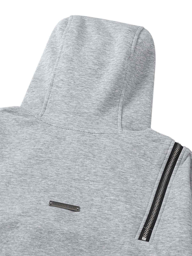 Deconstructed Rivet Angular-Zip Hoodie