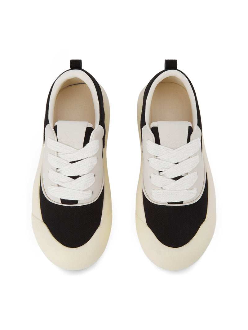 Chunky Round-Toe Color-Block Rap Sneakers