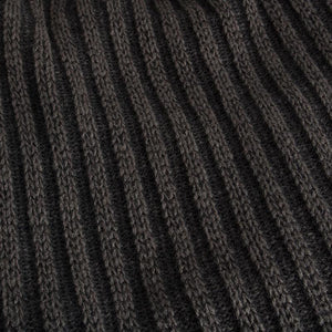 Men's Retro Two-tone Vertical Stripes Cable Flannel Lining Warm Knitted Hat