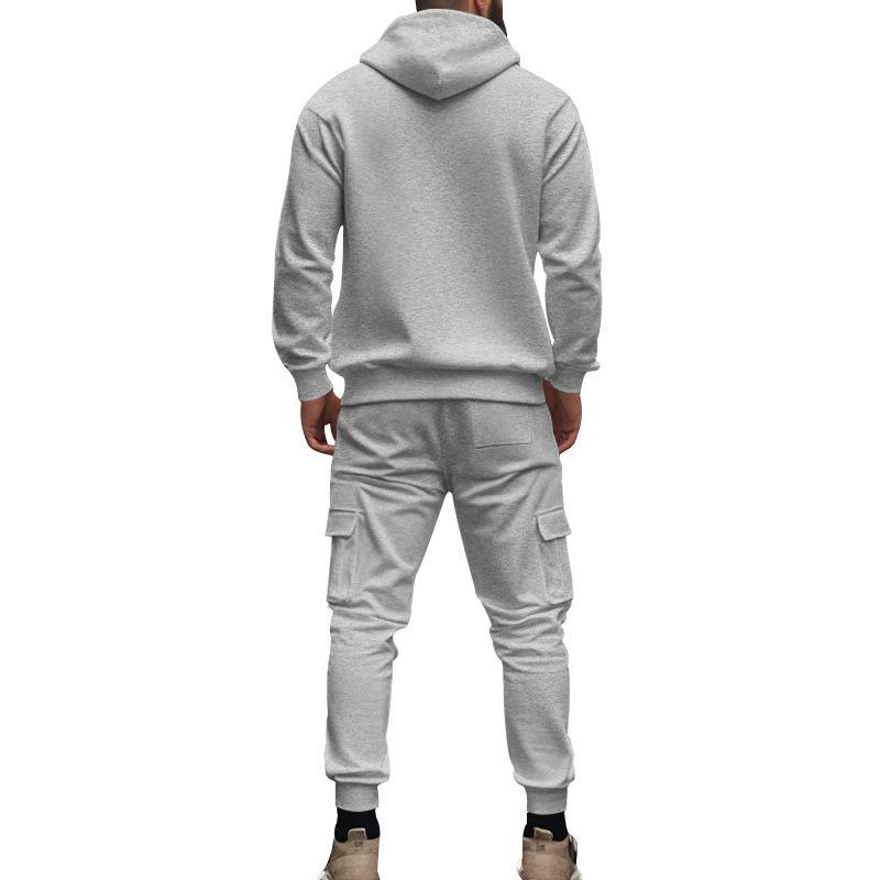 Men's Loose Sports Hooded Sweatshirt And Pants Set