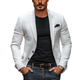 Men's Casual Linen Blended Notched Lapel Single Breasted Slim Fit Blazer