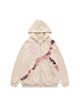 Star Stitching Cardigan Hooded Sweatshirt