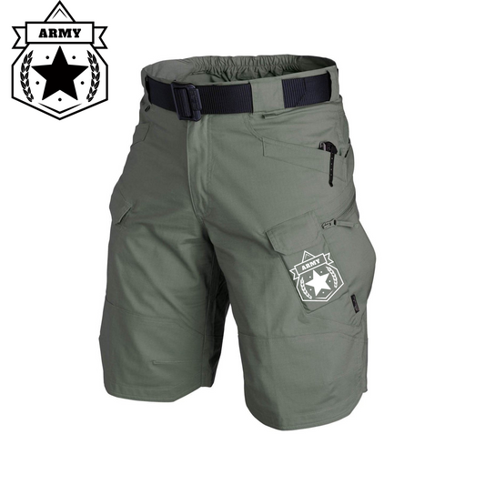 AMRY TACTICAL MULTI POCKETS 11'' INSEAM PERFORMANCE CARGO SHORTS WITH BUCKLE BELT