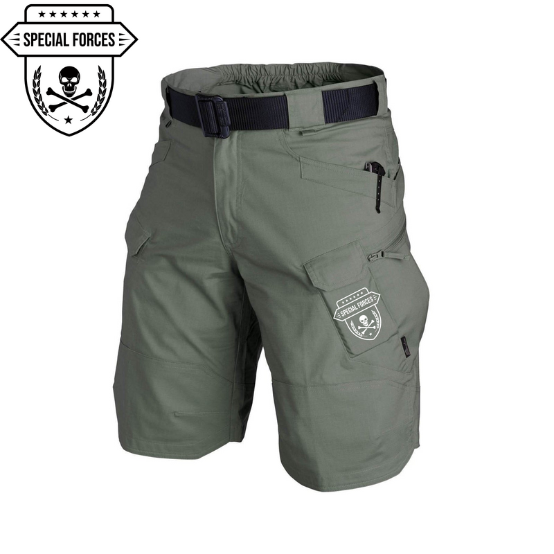 SPECIAL FORCES TACTICAL MULTI POCKETS 11'' INSEAM PERFORMANCE CARGO SHORTS WITH BUCKLE BELT