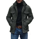 Men's Vintage Suede Fleece Collar Patchwork Multi-Pocket Zipper Coat 99704034M