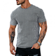 Lässiges Herren-T-Shirt mit Hahnentrittmuster, Rundhalsausschnitt, schmale Ärmel