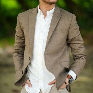Men's Khaki Blend Two-Button Blazer