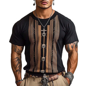 Men's Retro Crew Neck Short Sleeve T-Shirt