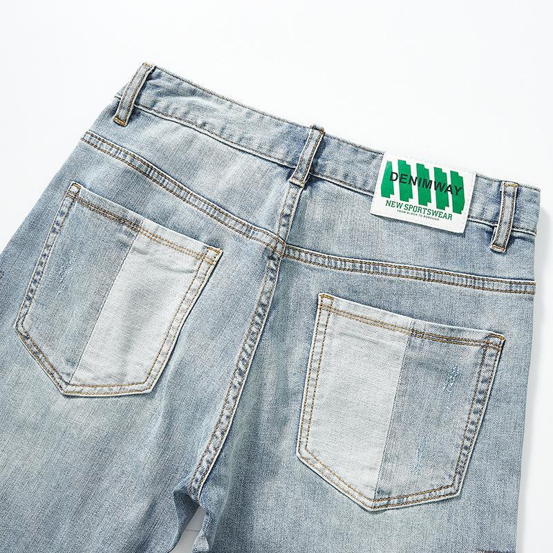 Men's Patchwork Embroidered Jeans
