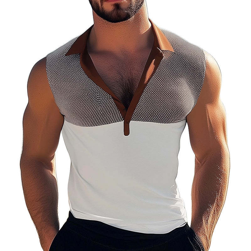 Klassisches Tanktop für Herren im Sommer mit tiefem V-Ausschnitt