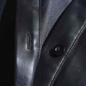 Men's Classic Casual Slim Fit Leather Long Sleeve Shirt