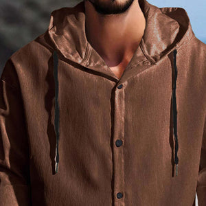 Men's Solid Color Casual Long Sleeve Hoodie