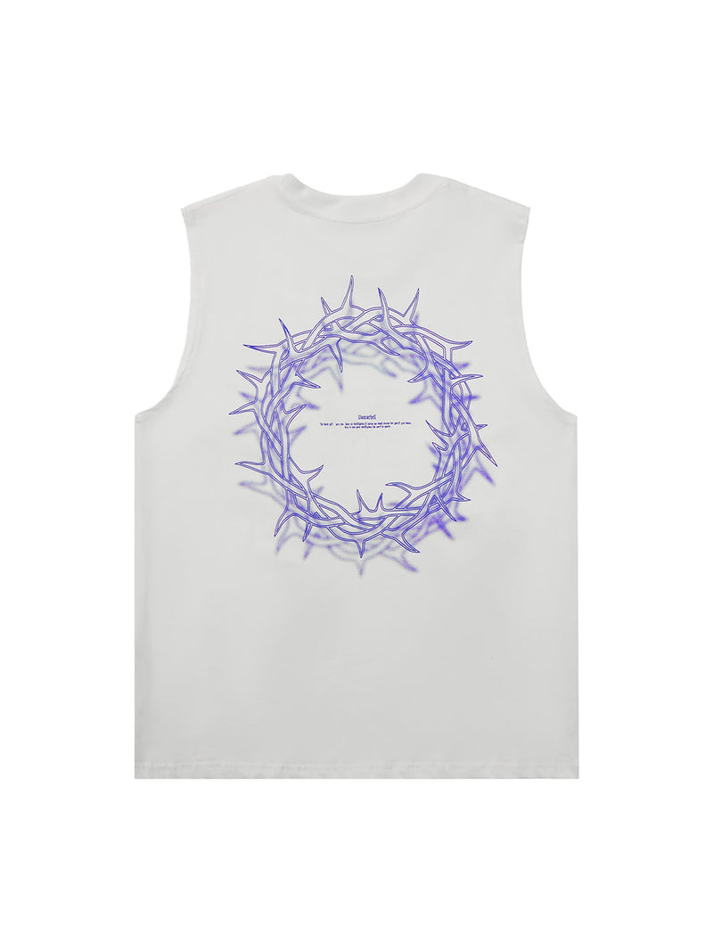 Thorn Ring Retro Font Street Rap Sleeveless Vest