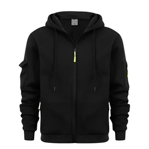 CÁRDIGAN DEPORTIVO Y CASUAL PARA HOMBRE CON BOLSILLO Y CREMALLERA EN EL BRAZO