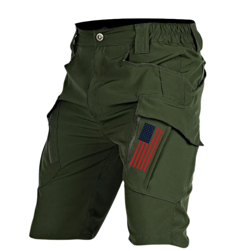 USA FLAG QUICK DRYING BREATHABLE ELASTIC WORKWEAR CARGO PANTS