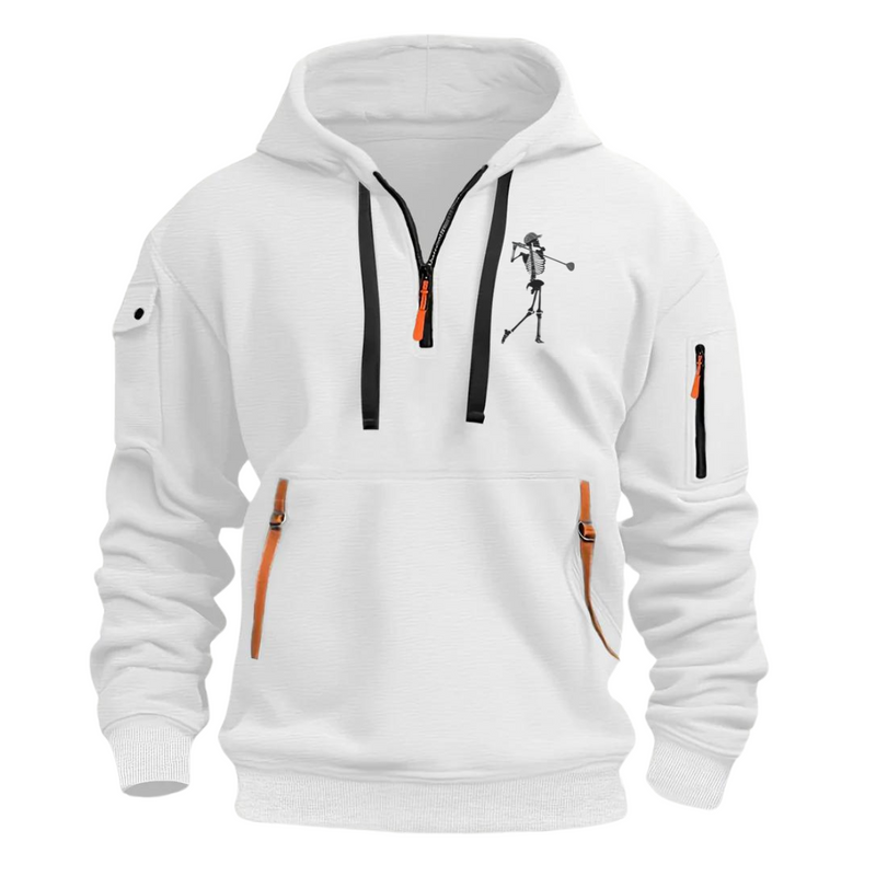 SKULL  ARM POCKET ZIPPER HOODIE