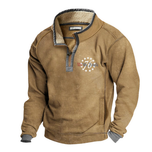 76 Lässiges Fleece-Sweatshirt mit Stehkragen