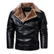 Men's Vintage PU Fleece Leather Jacket