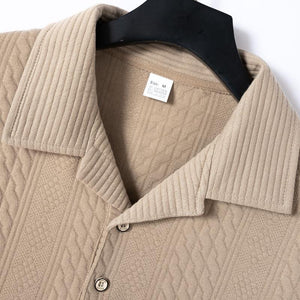 Polo de manga corta con textura jacquard para hombre