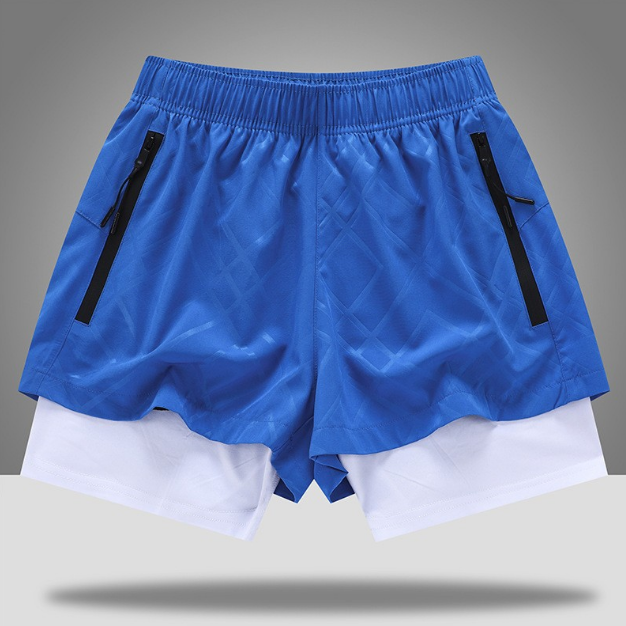 Men's sports shorts summer outdoor running fitness American basketball three-point pants lined with anti-light double-layer quick-drying pants