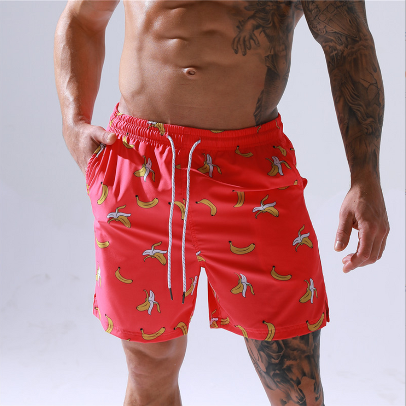 Men's Seaside Loose Surf Shorts Large Size Printed Five-Point Swimming Trunks Beach Shorts With Lining