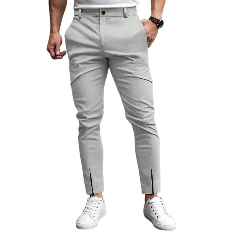 Pantalones de traje casuales de color liso para hombre 