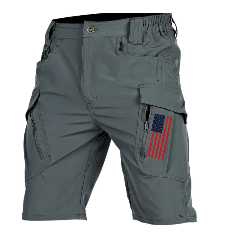 USA FLAG QUICK DRYING BREATHABLE ELASTIC WORKWEAR CARGO PANTS