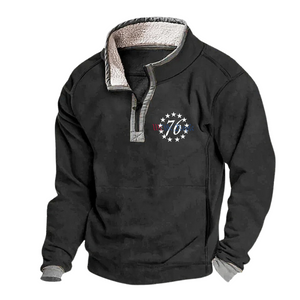 76 Lässiges Fleece-Sweatshirt mit Stehkragen